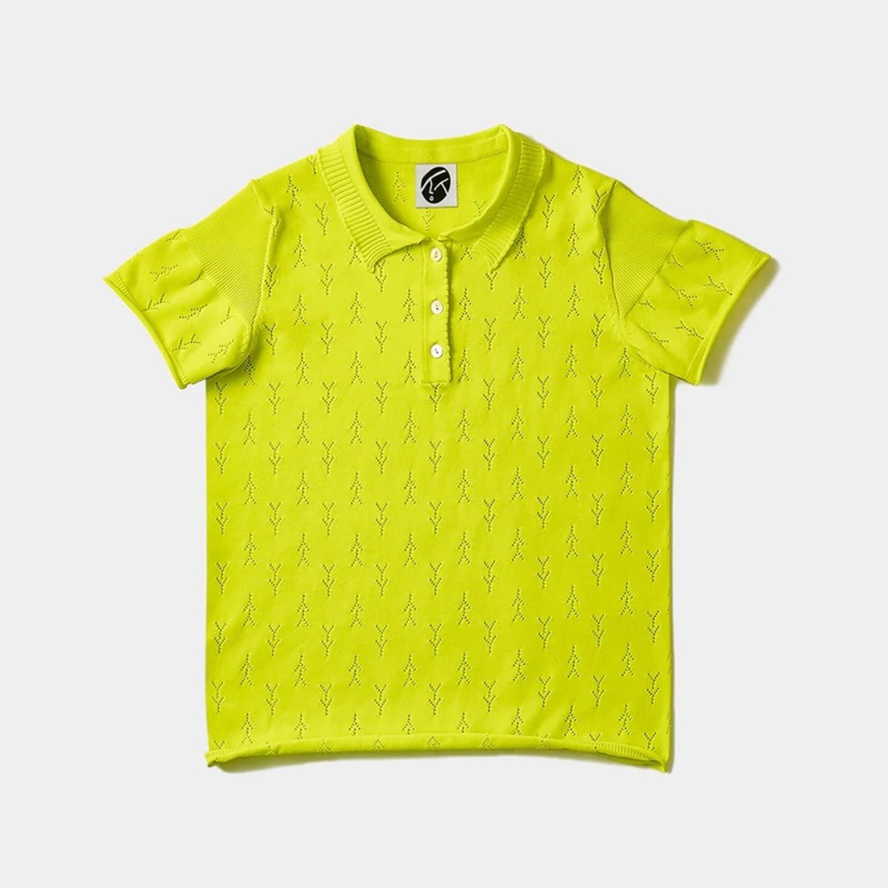 Yanyan knits polo in neon yellow (L)